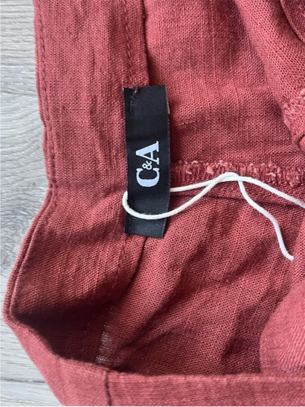 EUC Linen wrap short skort skirt burnt orange terracotta size 4